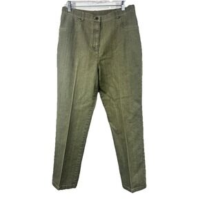 Allison Daley Olive Green High-Rise Straight Pants